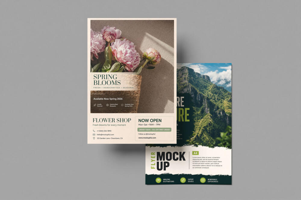 A4 Paper Flyer Mockup