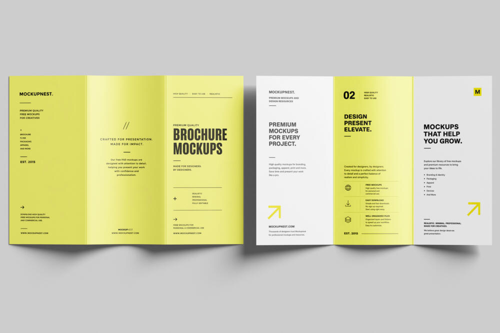 A4 Trifold Flyer Mockup Clean Background