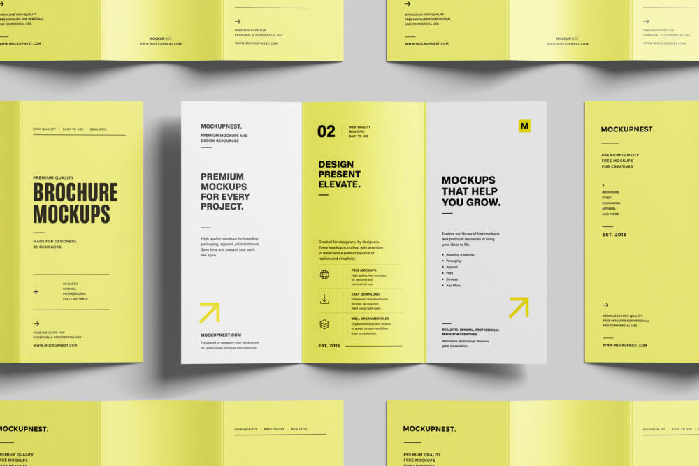 A4 Trifold Flyer Mockup Landscape