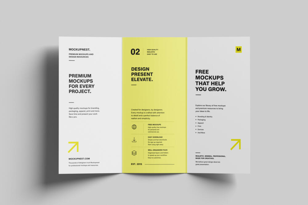 A4 Trifold Flyer Mockup
