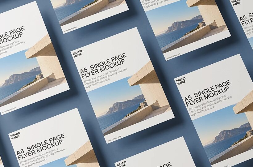 A5 Single Page Flyer Mockup, PSD