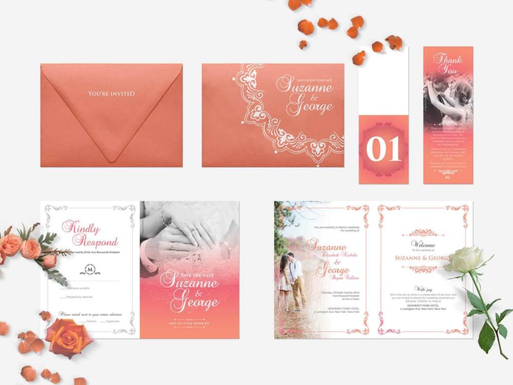 A7 Contour Flap Envelopes Invitation Template
