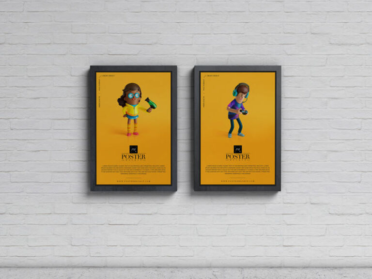 Key Chain Psd Mockup Advertisement Display Posters Mockup PSD