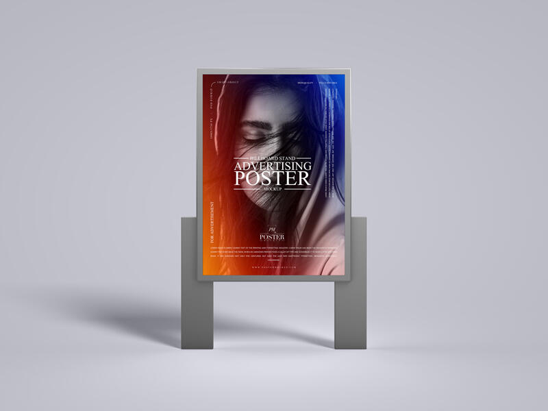 Advertising Billboard Stand Poster Mockup