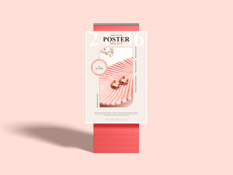 Advertising Display Stand 24x36 Poster Mockup