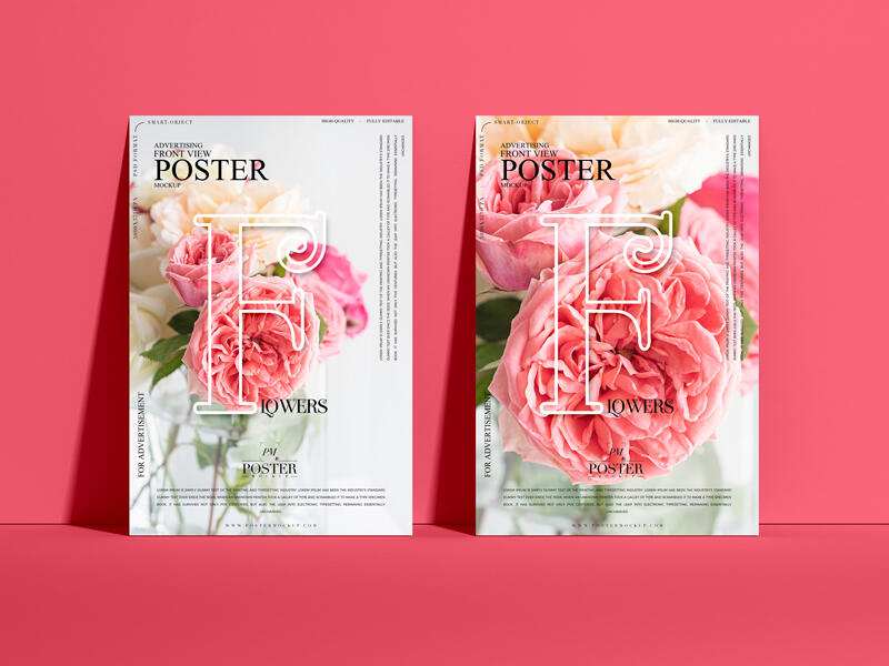 Advertising Front View Poster Mockup