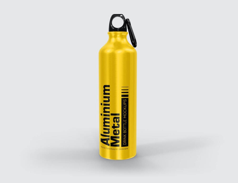 Aluminium Metal Drink Bottle Mockups