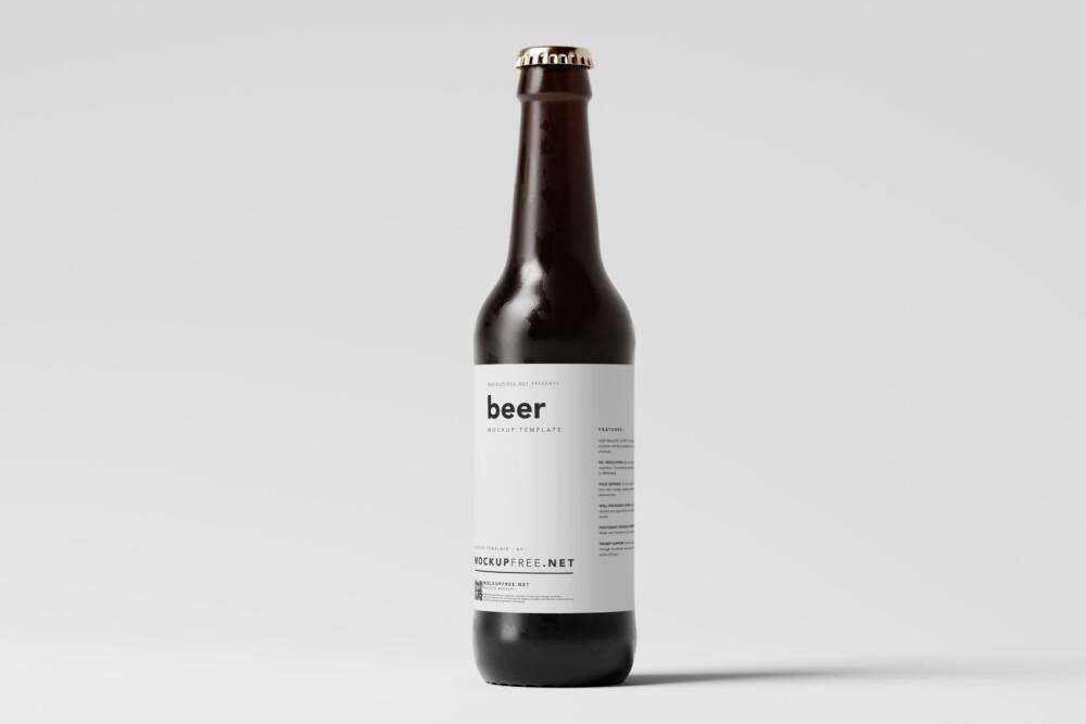 Amber Color Longneck Beer Bottle Mockups