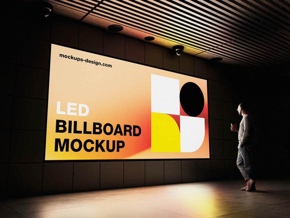 Ambient LED billboard mockup