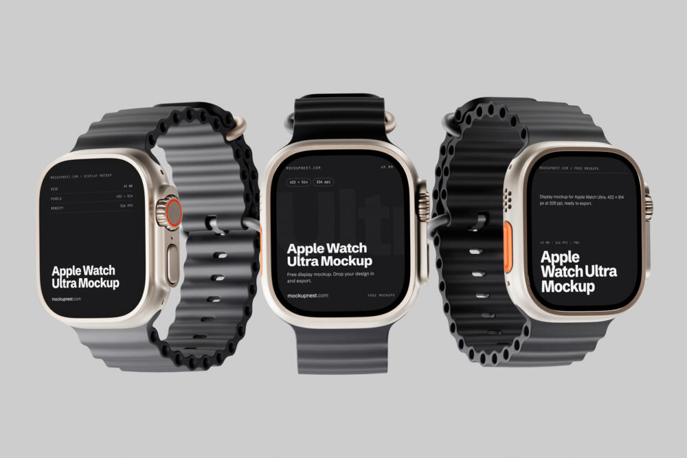 Apple Watch Ultra Mockup Clean Front View