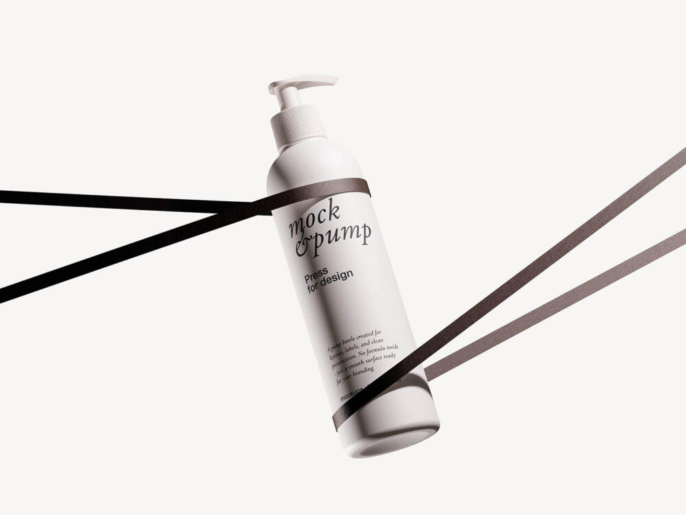 Artistic pump bottle mockup