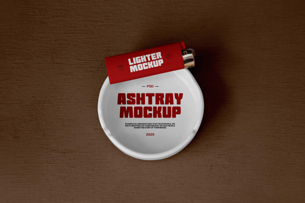 Ashtray & Lighter Mockup