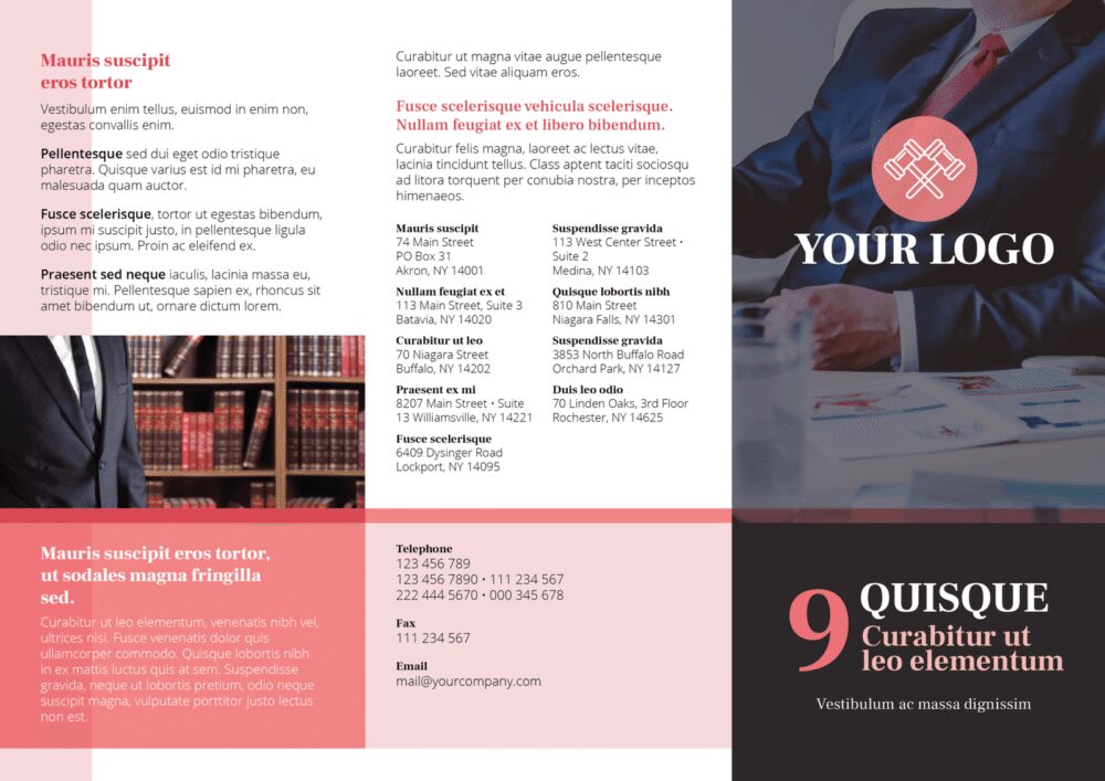 Attorney & Law Tri Fold Brochure Template