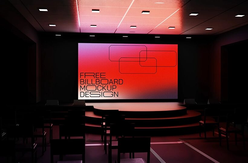 Auditorium LED Screen Mockup, PSD