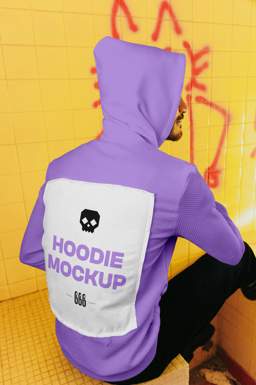 Back View Hoodie PSD Mockup