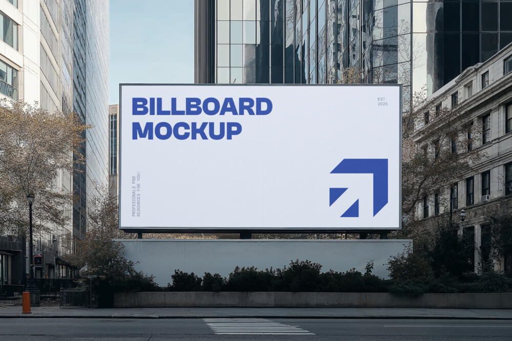 Big Billboard in a City Center Mockup