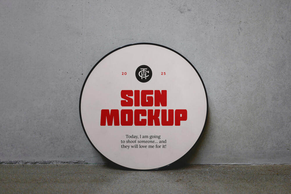 Big Circle Sign Mockup