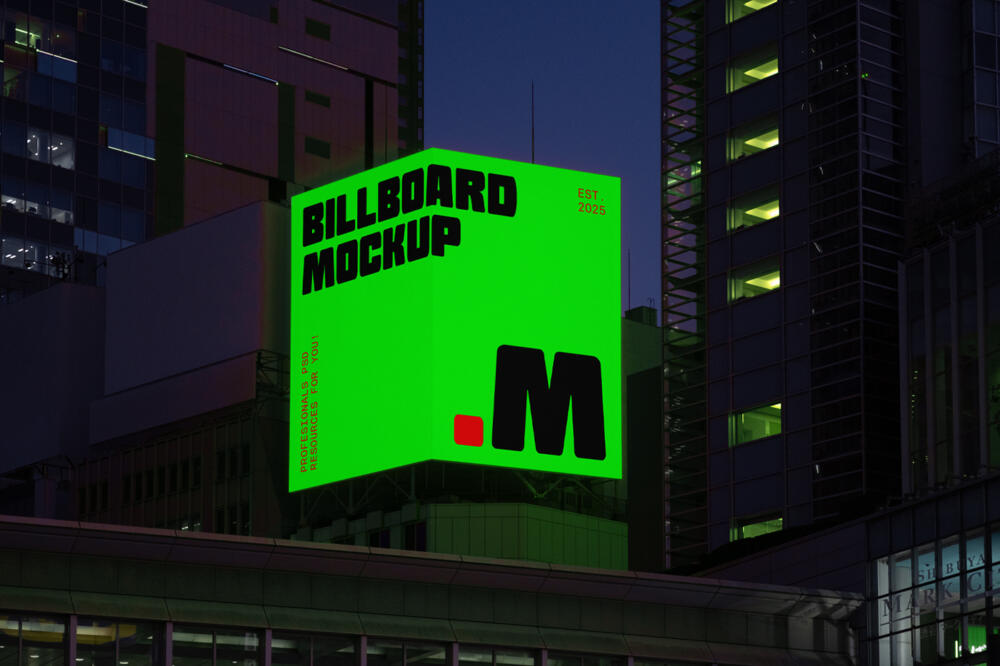 Big Corner Billboard Mockup