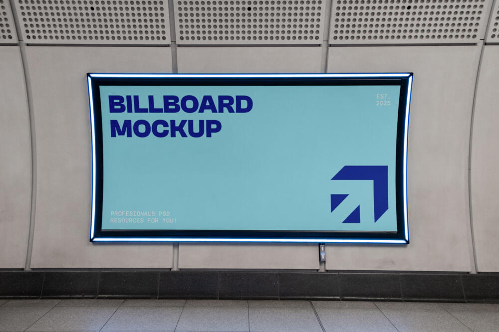 Billboard on Wall Mockup