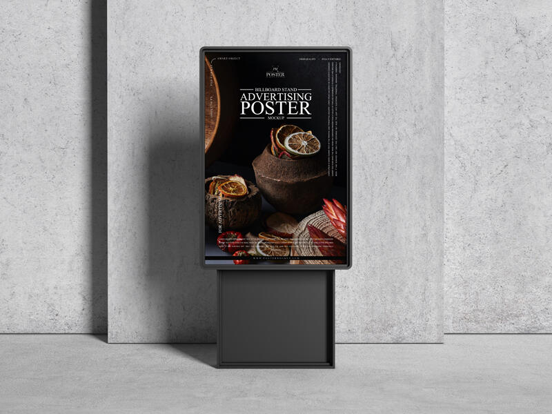 Billboard Stand Advertising Poster Mockup