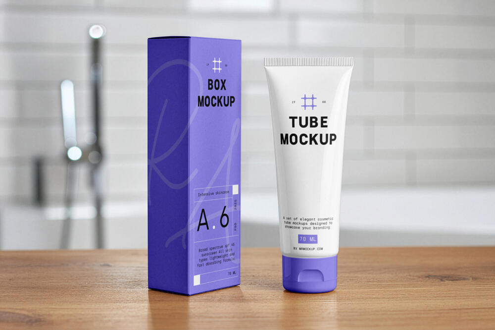 Box & Cosmetic Tube Mockup