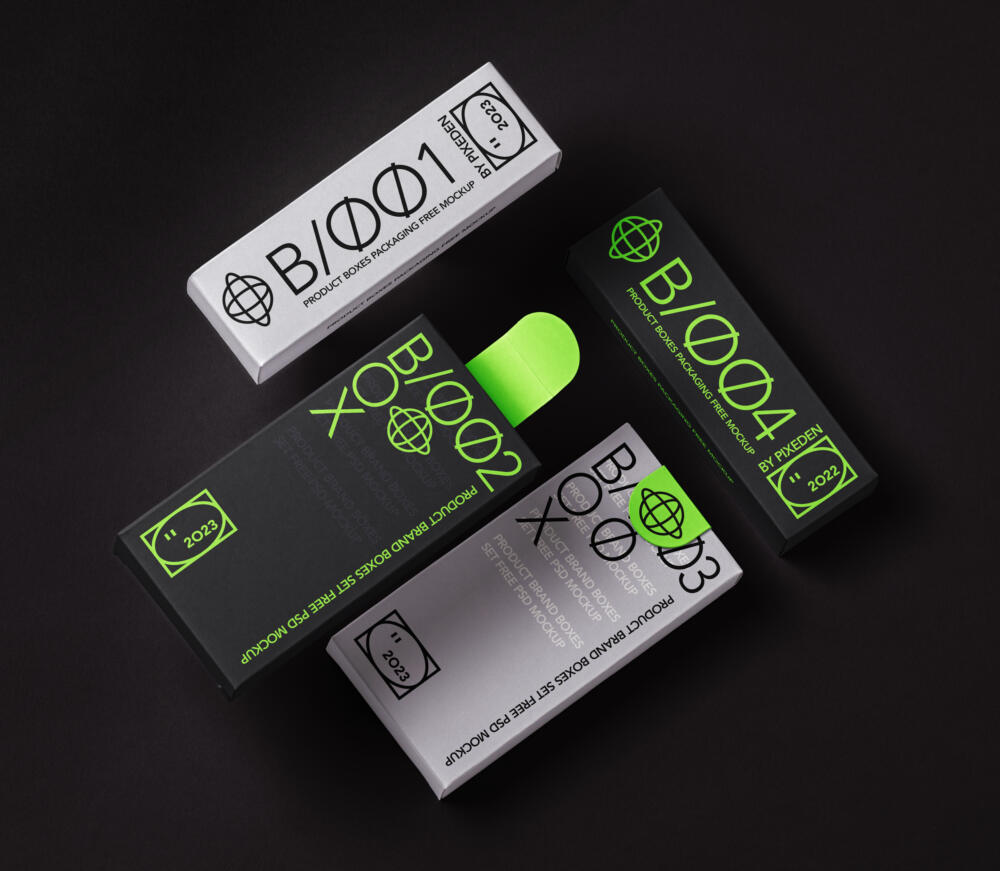 Boxes Branding Psd Mockup Set