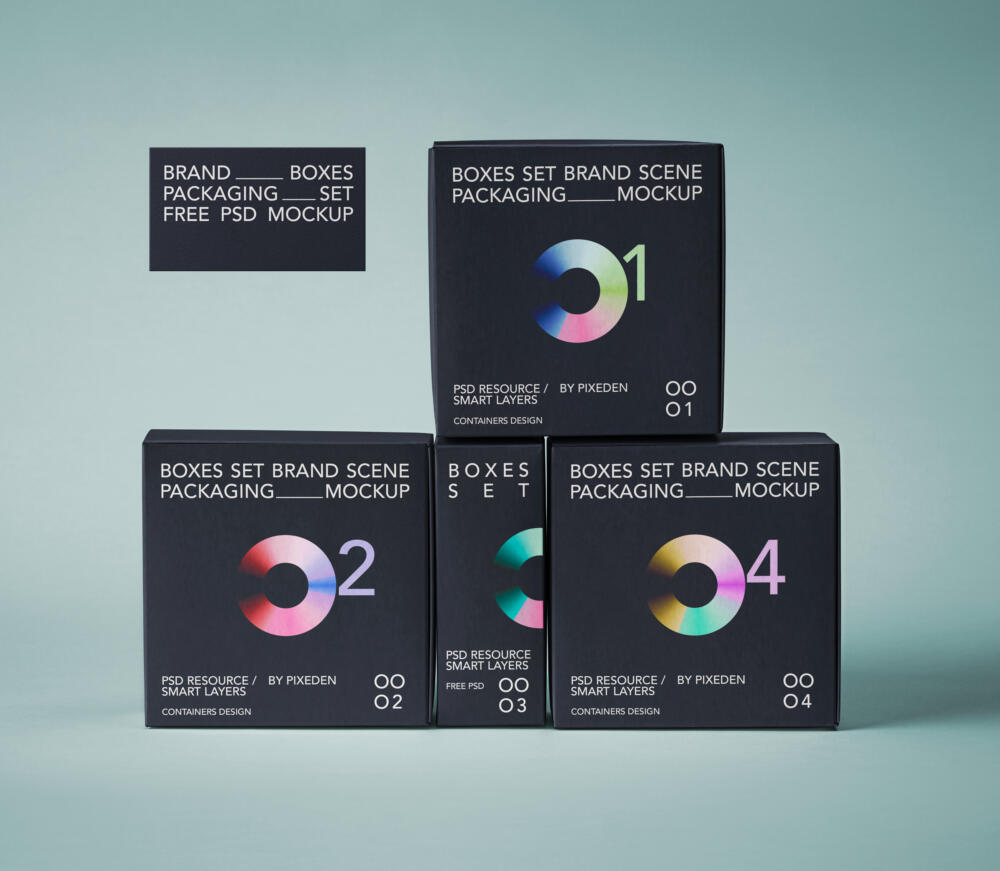 Boxes Psd Branding Packaging Mockup