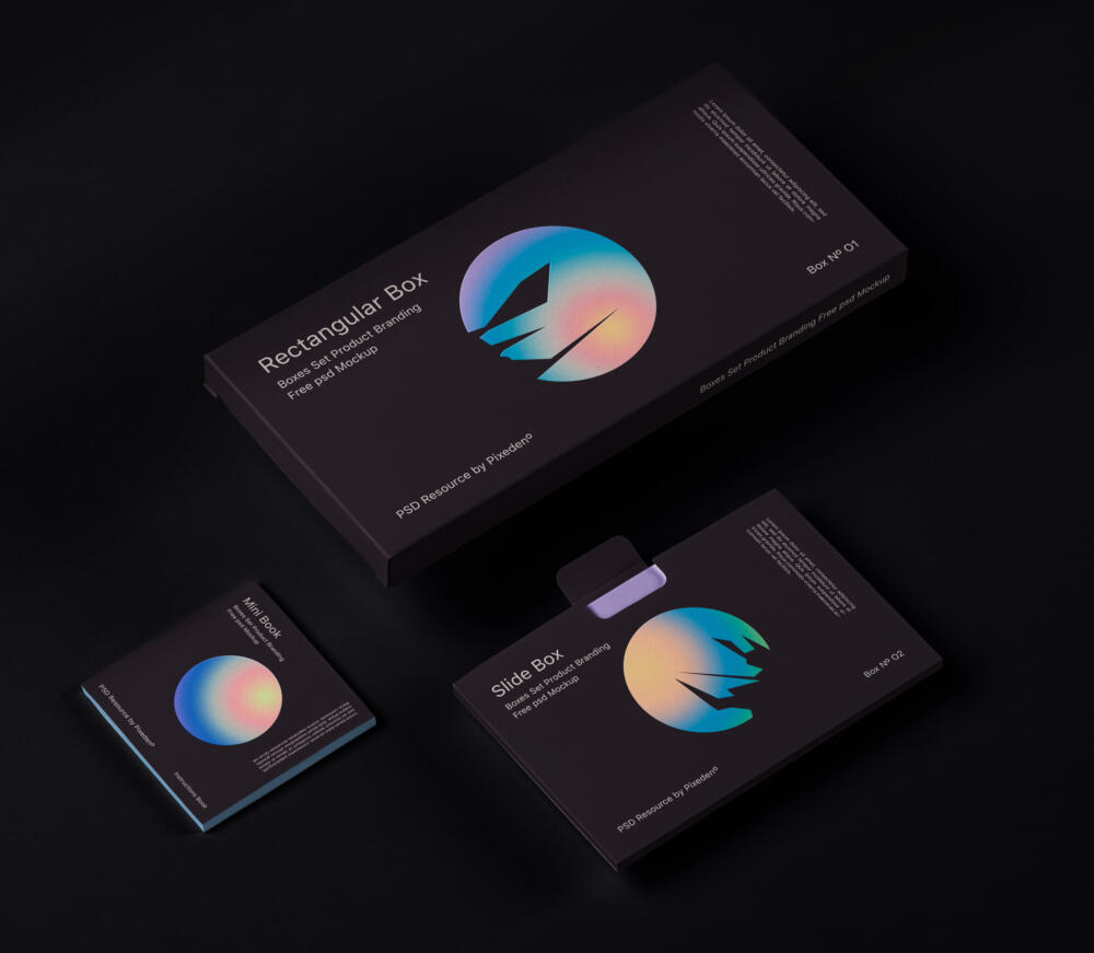 Boxes Set Product Psd Branding Mockup