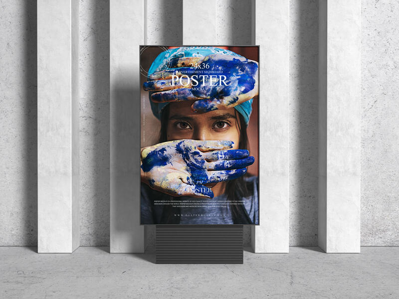 Brand Advertisement Signboard 24x36 Poster Mockup