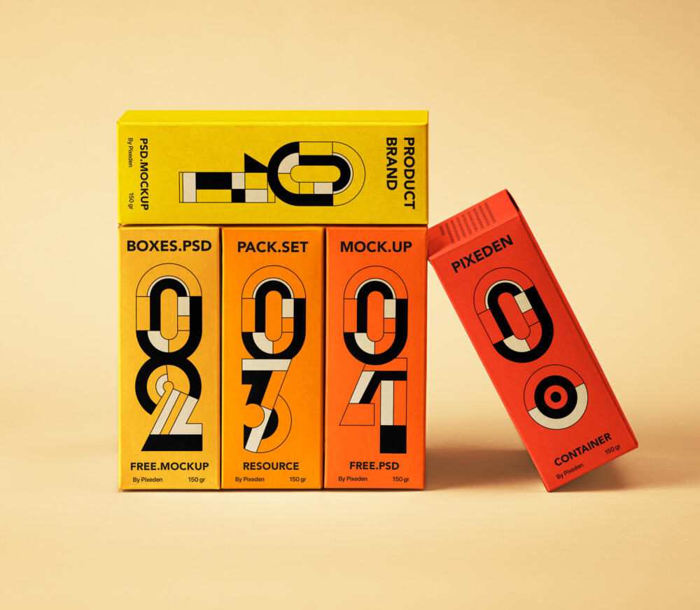 Brand Product Psd Boxes Mockup