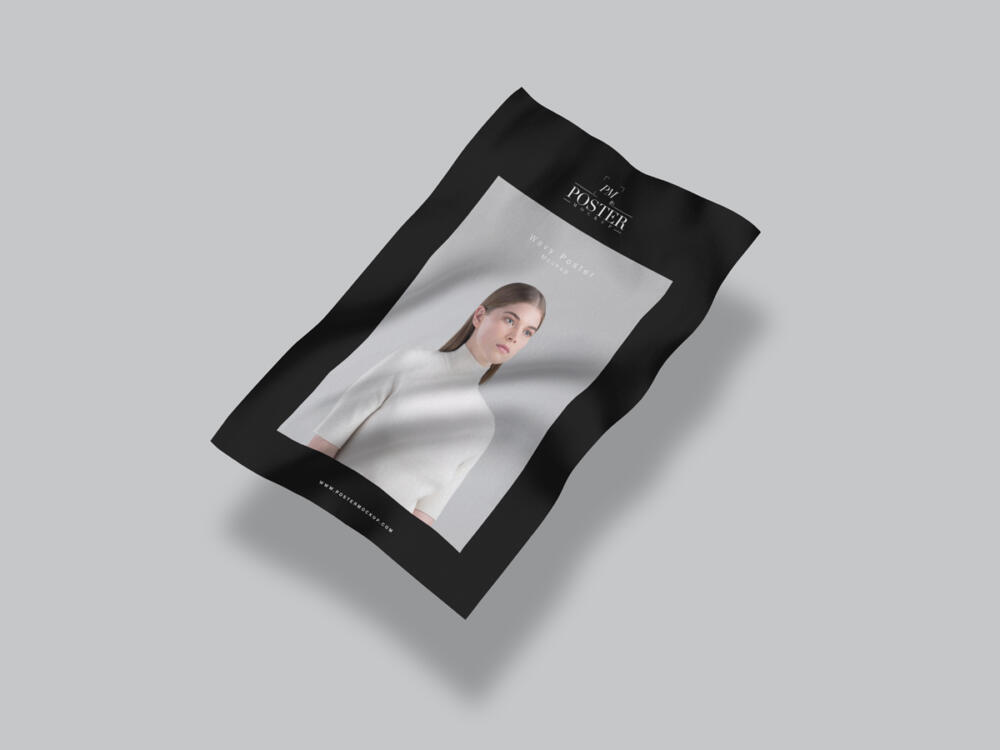 Brand Wavy Poster Mockup For Presentation 2018