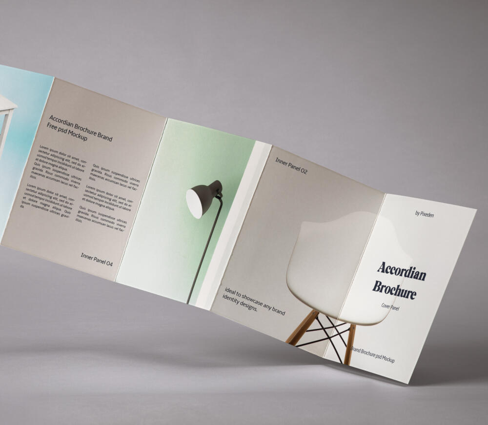 Branding Accordion Brochure Psd Mockup