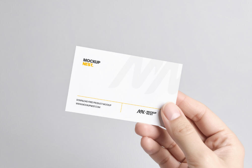 Business Card Holding By Hand Mockup