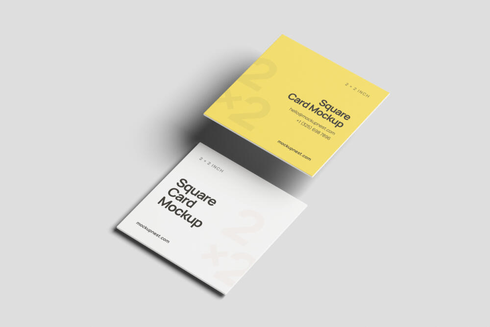 Business Card Mockup With Soft Shadows