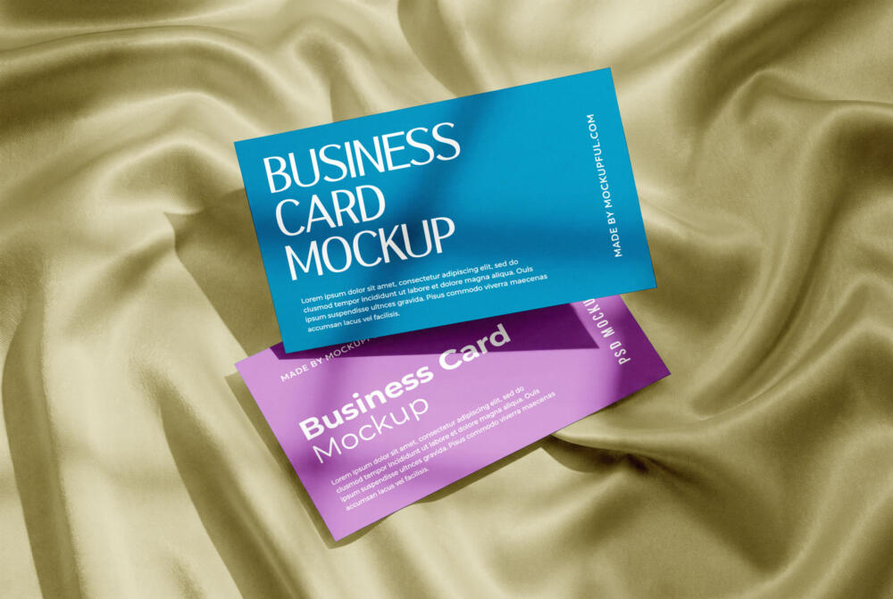Business Card on Fabric Mockup