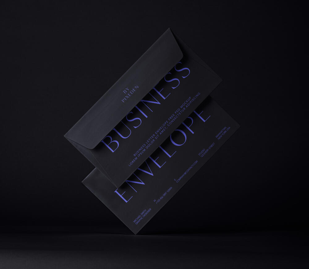 Business Letter Psd Envelope Mockup Set