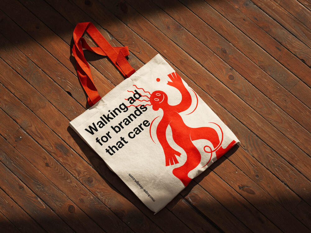 Canvas tote bag on chair mockup