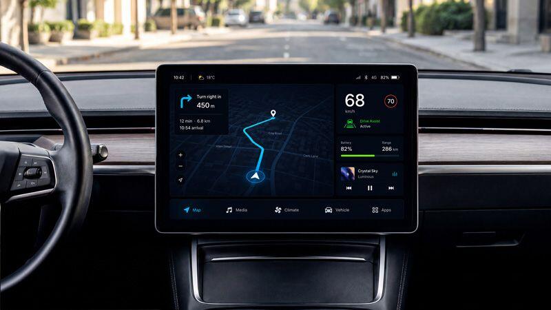 Car Monitor Screen UI Mockup
