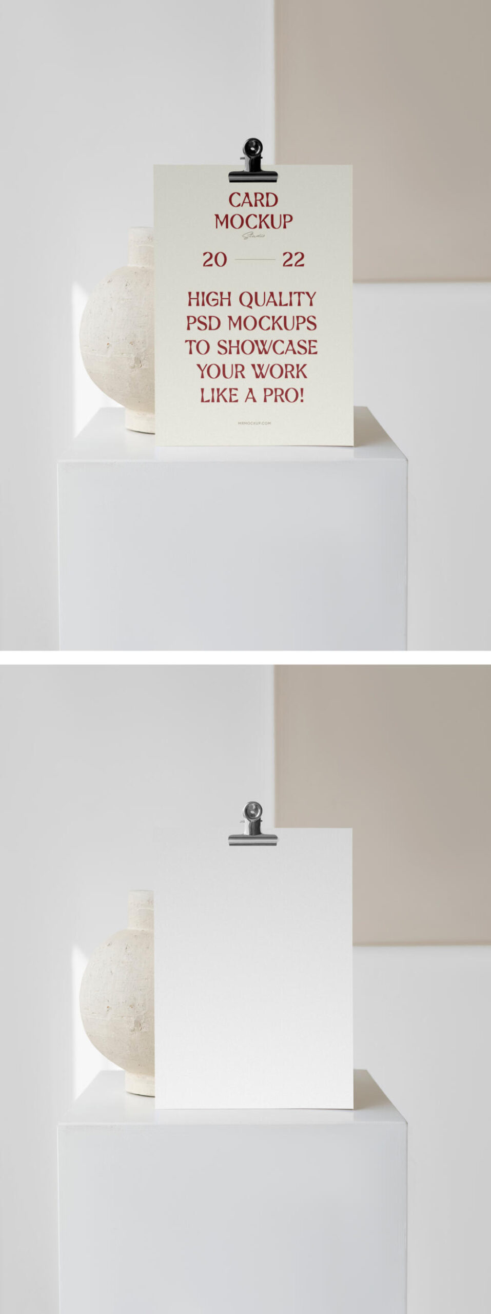Card with Vase PSD Mockup