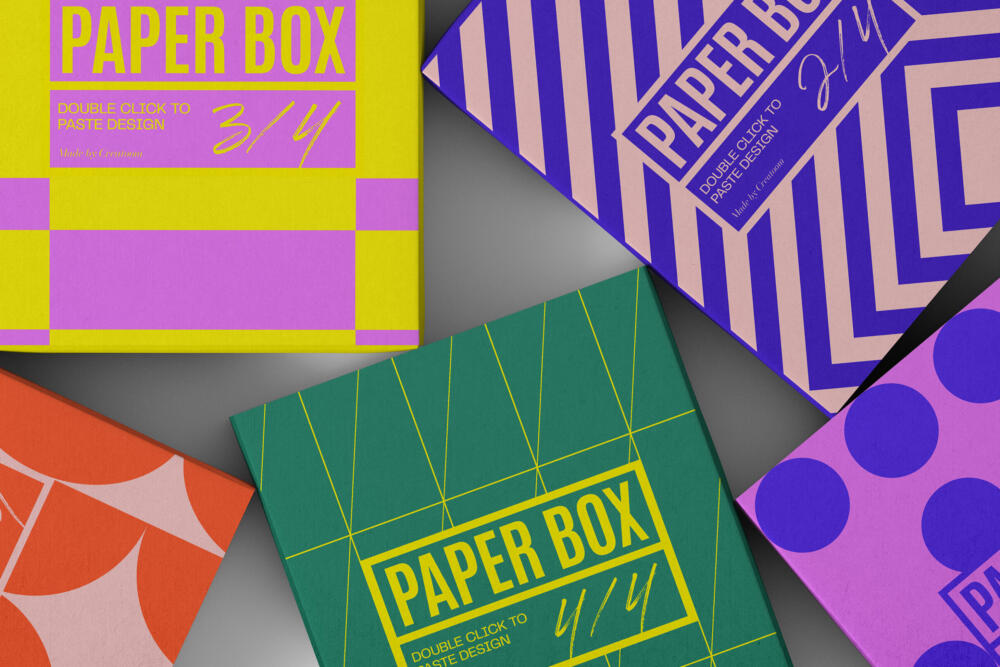 Cardboard Box Mockups Top View | Mockup store