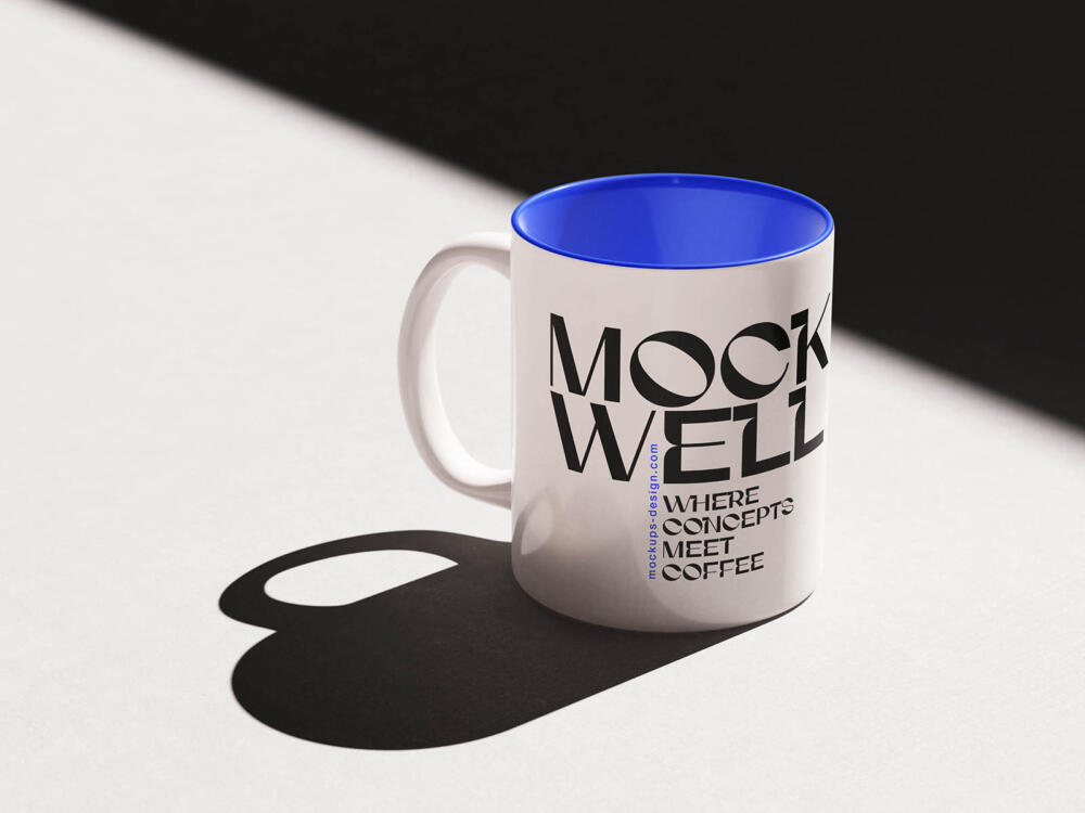 Ceramic inner-colour mug mockup