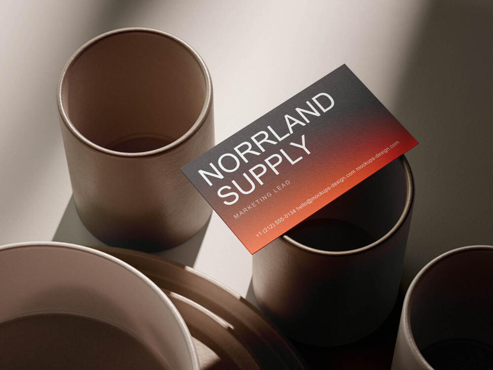 Ceramic-set business card mockup