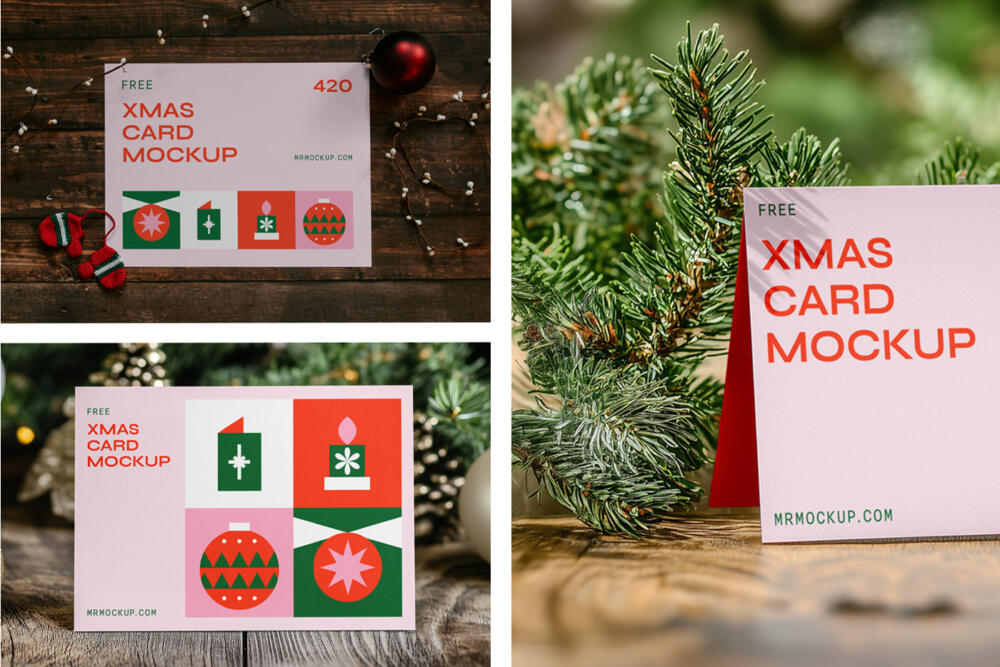 Christmas Card PSD Mockups