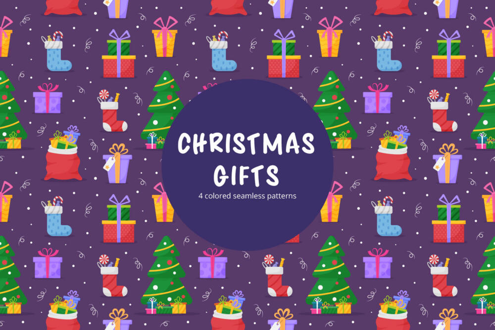Christmas Gifts Vector Seamless Pattern
