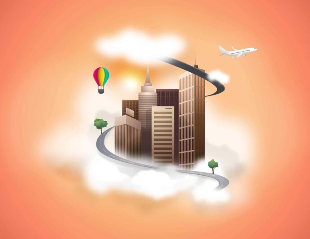 City Cloud Vector Template