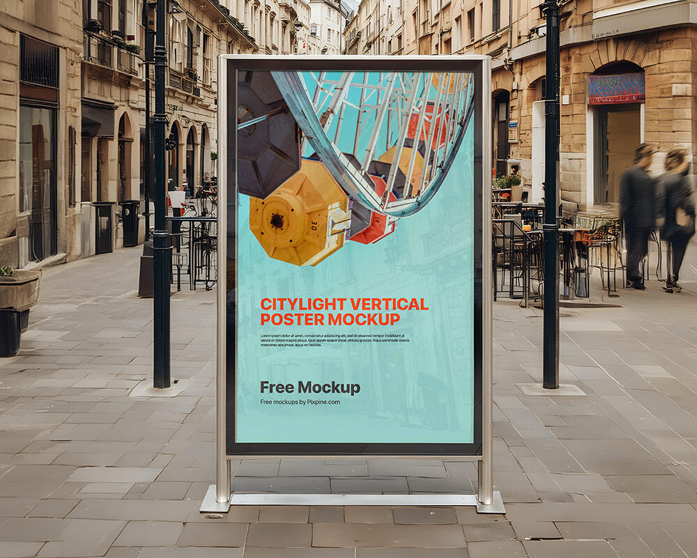 Citylight Vertical Poster Mockup