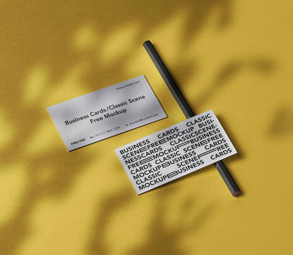 Classic Psd Business Card Mockup Scene