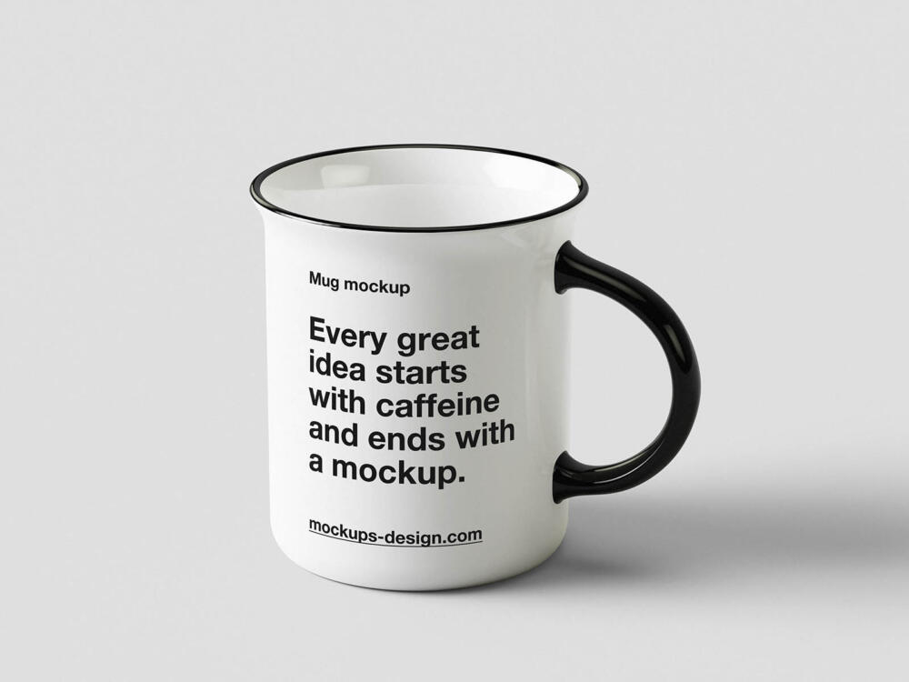 Clean enamel mug mockup