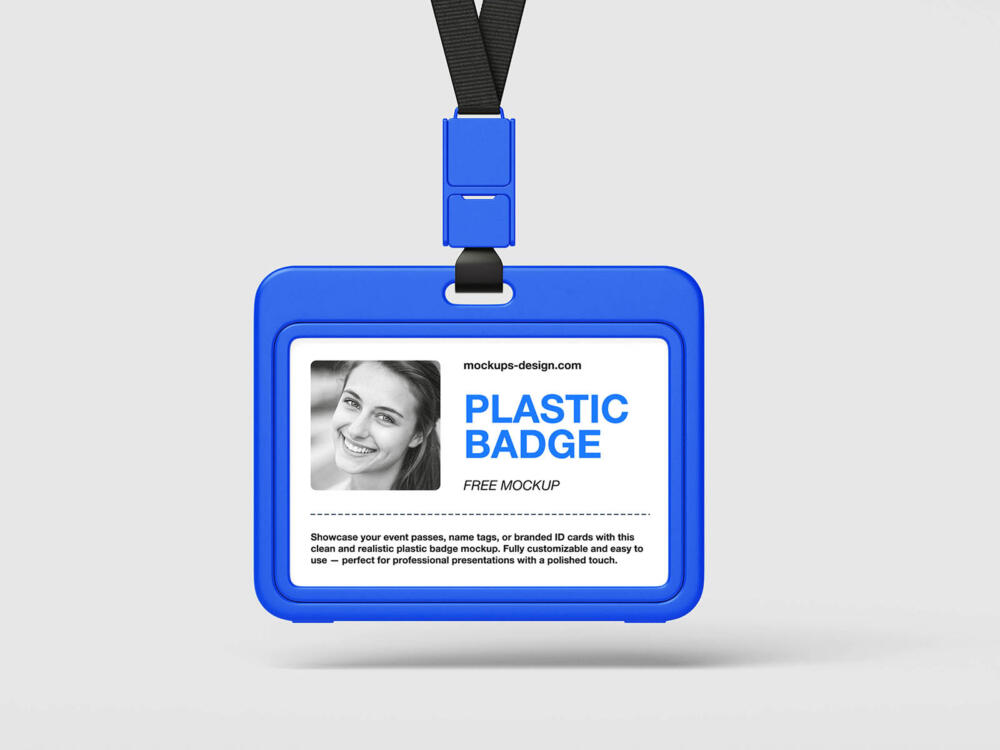 Clean plastic badge mockup