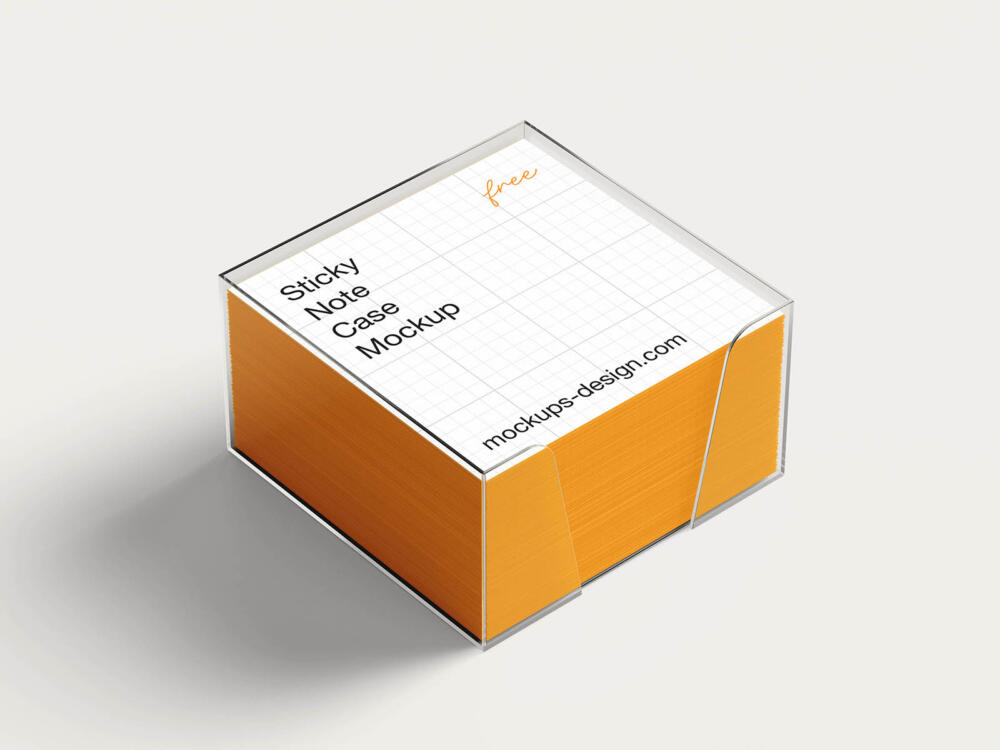 Clean sticky note case mockup